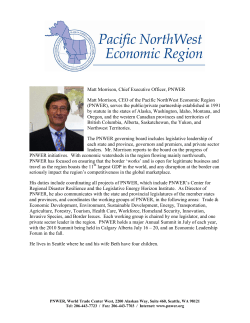 Matt Morrison, Chief Executive Officer, PNWER Matt Morrison, CEO