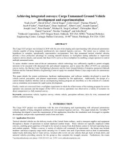 Achieving integrated convoys: Cargo Unmanned Ground Vehicle