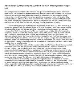 Atticus Finch Summation to the Jury from To Kill A Mockingbird by