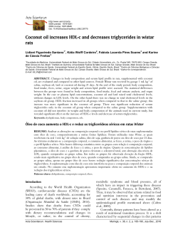 Coconut oil increases HDL-c and decreases triglycerides in wistar rats
