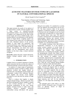 acoustic features of four types of laughter
