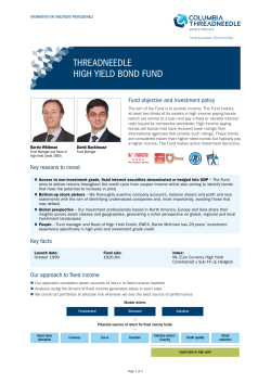 THREADNEEDLE HIGH YIELD BOND FUND - Columbia Threadneedle Investments
