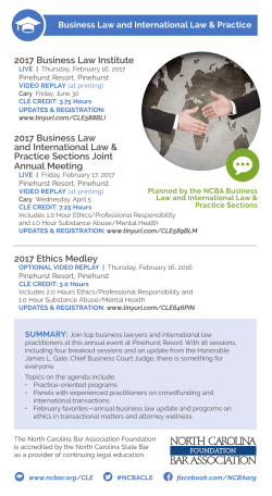 2017 Business Law Institute 2017 Business Law and International