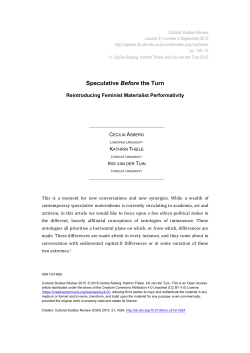 Speculative Before the Turn - Utrecht University Repository