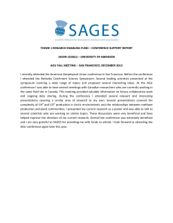 THEME 1 RESEARCH ENABLING FUND &ndash; CONFERENCE