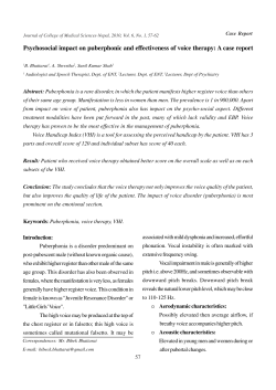 Psychosocial impact on puberphonic and effectiveness of voice
