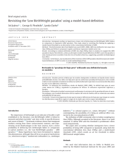 Revisiting the `Low BirthWeight paradox` using a model