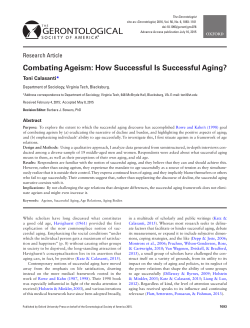 Combating Ageism: How Successful Is Successful Aging?