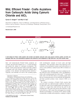 Mild, Efficient Friedel−Crafts Acylations from Carboxylic Acids Using
