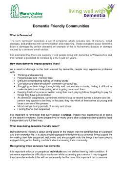 Dementia Friendly Communities