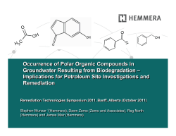 Occurrence of Polar Organic Compounds in Groundwater Resulting