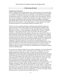 #1 Harvesting The Dead Willard Gaylin (Psychiatrist) DEATH