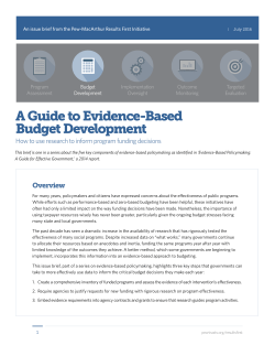 A Guide to Evidence-Based Budget Development