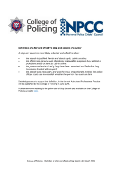 Definition of a fair and effective stop and search encounter A stop