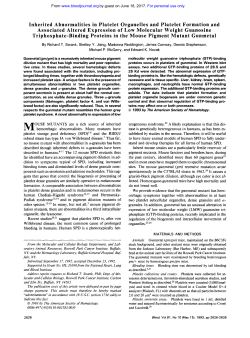 Inherited Abnormalities in Platelet Organelles and