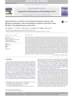 Spatial patterns in markers of contaminant exposure, glucose and