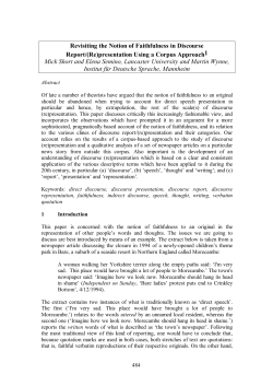Revisiting the Notion of Faithfulness in Discourse Report/(Re