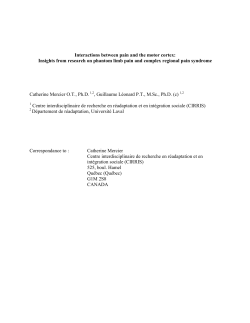 Interactions between pain and the motor cortex: Insights from