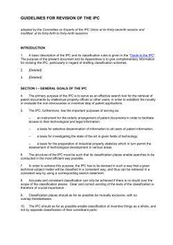 Guidelines for revision of the IPC