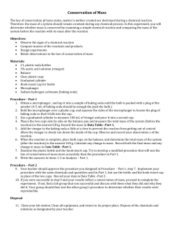 Conservation of Mass
