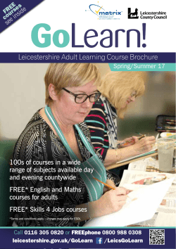 Adult learning course brochure - Leicestershire County Council