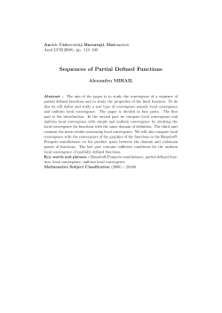 Sequences of Partial Defined Functions - F.M.I.