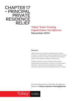 chapter 17 – principal private residence relief