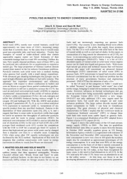 Pyrolysis in Waste to Energy Conversion (WEC)