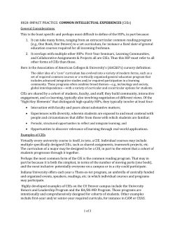 HIGH-IMPACT PRACTICE: COMMON INTELLECTUAL