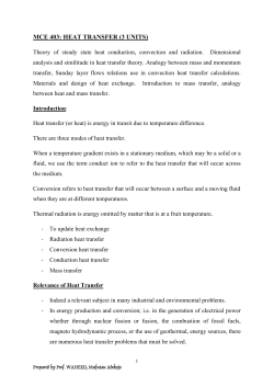 MCE 403: HEAT TRANSFER (3 UNITS)