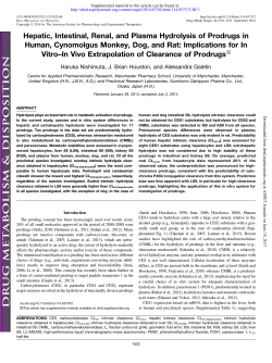 Hepatic, Intestinal, Renal, and Plasma Hydrolysis of Prodrugs in