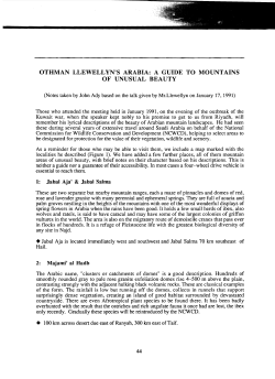 othman llewellyn`s arabia: a guide to mountains of unusual beauty