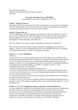 Act on Job Alternation Leave