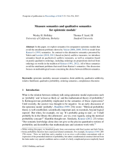 Measure semantics and qualitative semantics for epistemic modals