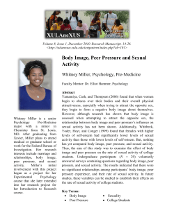 Body Image, Peer Pressure and Sexual Activity