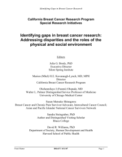Identifying Gaps in Breast Cancer Research