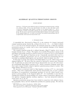 ALGEBRAIC QUANTUM PERMUTATION GROUPS 1. Introduction A