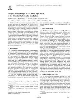 100‐year mass changes in the Swiss Alps linked to the Atlantic
