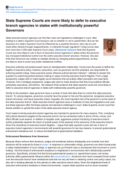 State Supreme Courts are more likely to defer to executive branch