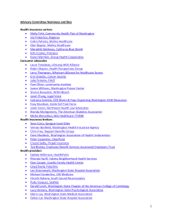 1 Advisory Committee Nominees and Bios Health insurance carriers