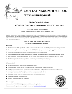 JACT Latin Summer School - Publicity Poster (Uni Version)