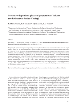Moisture-dependent physical properties of kokum seed (Garcinia