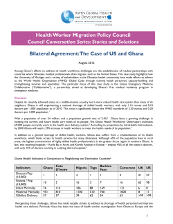 Bilateral Agreement: The Case of US and Ghana Health Worker