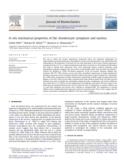 In situ mechanical properties of the chondrocyte cytoplasm and