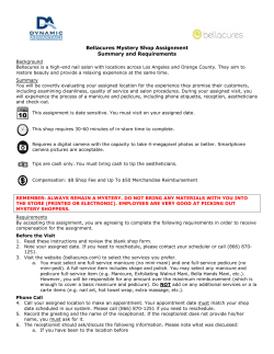 Bellacures Mystery Shop Assignment Summary and Requirements