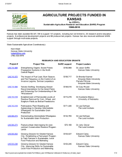 agriculture projects funded in kansas