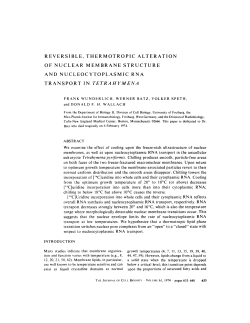 reversible, thermotropic alteration of nuclear membrane structure