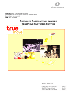 customer satisfaction toward truemove customer service