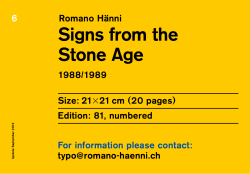 Signs from the Stone Age - Romano Hänni Handpressenbücher