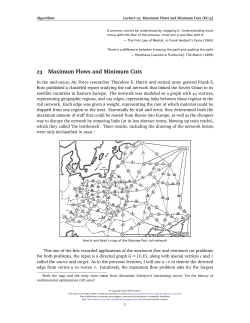 Maximum Flows and Minimum Cuts